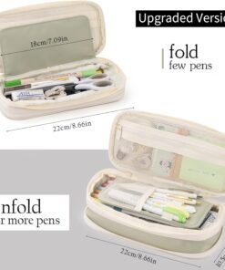 Alternative view of EASTHILL Big Capacity Pencil Case Large Pencil Pouch Stationery Pen Bag for Teen Girls-Green