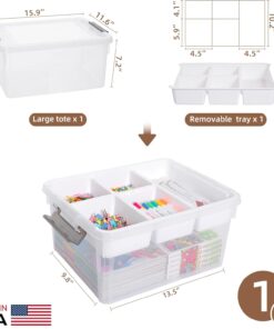 Alternative view of Citylife 17 QT Plastic Storage Box with Removable Tray Craft Organizers and Storage Clear Storage Container for Organizing Bead. Tool. Sewing. Playdoh.Coloring Books