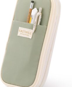 EASTHILL Big Capacity Pencil Case Large Pencil Pouch Stationery Pen Bag for Teen Girls-Green